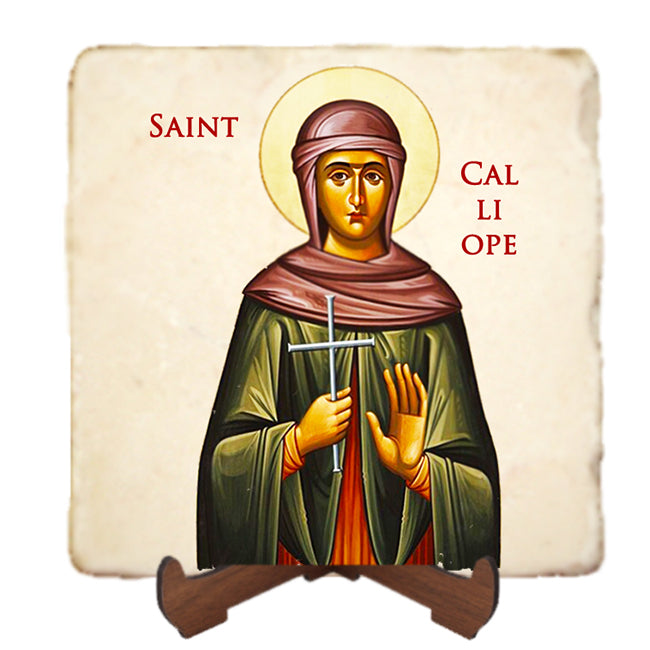 St.Calliope Seton Icon,Women Saint,Marble Icon,Handmade,Prayer gift,Christian Icon