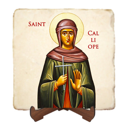 St.Calliope Seton Icon,Women Saint,Marble Icon,Handmade,Prayer gift,Christian Icon