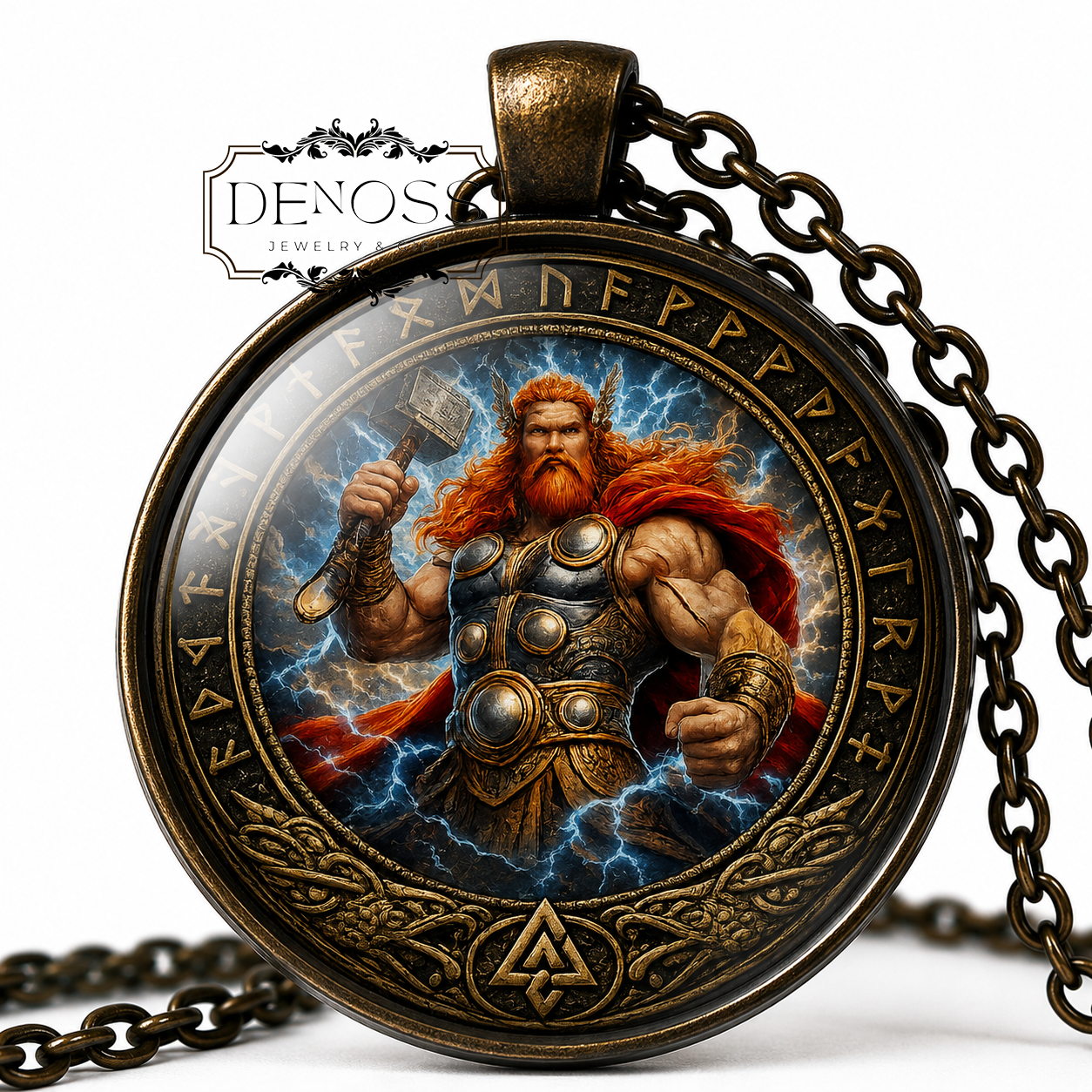THOR Necklace,Norse,God of Thunder,God of Strength,God of Storms,Protector of Humanity,Courage,Loyalty,Asatru,Mjölnir