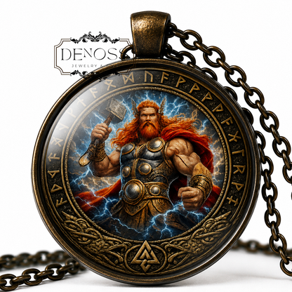 THOR Necklace,Norse,God of Thunder,God of Strength,God of Storms,Protector of Humanity,Courage,Loyalty,Asatru,Mjölnir