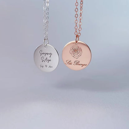 Personalized Handwriting Engraving Pendant Choker Necklace - Denoss