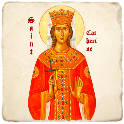 St.Catherine Icon,Women Saint,Marble Icon,Handmade,Prayer gift,Christian Icon