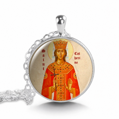 Saint Catherine Greek Orthodox Necklace