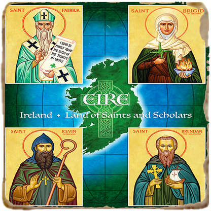 Saints of Ireland Icon,Men Saints,Marble Icon,Handmade,Prayer gift,Christian Icon