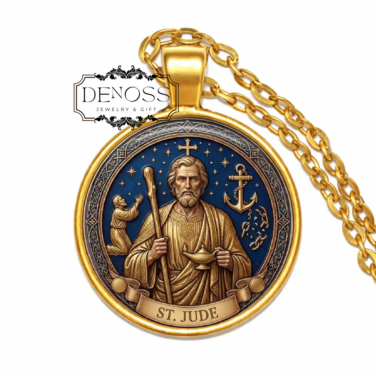 Saint Jude Necklace,Patron Saint of Lost Causes,Prayer Necklace,Faith Gift