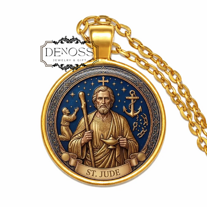 Saint Jude Necklace,Patron Saint of Lost Causes,Prayer Necklace,Faith Gift