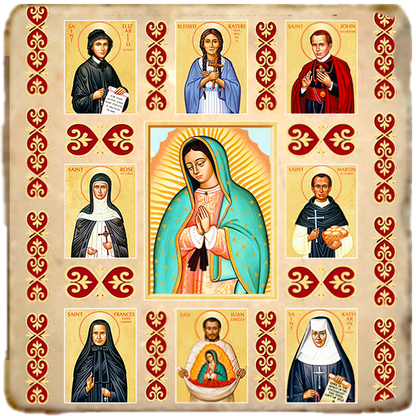 Saints of the Americas Icon,Men,Women Saints,Marble Icon,Handmade,Prayer gift,Christian Icon