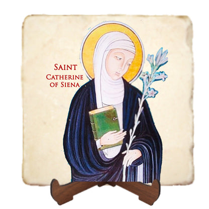 St.Catherine of Siena Icon,Women Saint,Marble Icon,Handmade,Prayer gift,Christian Icon
