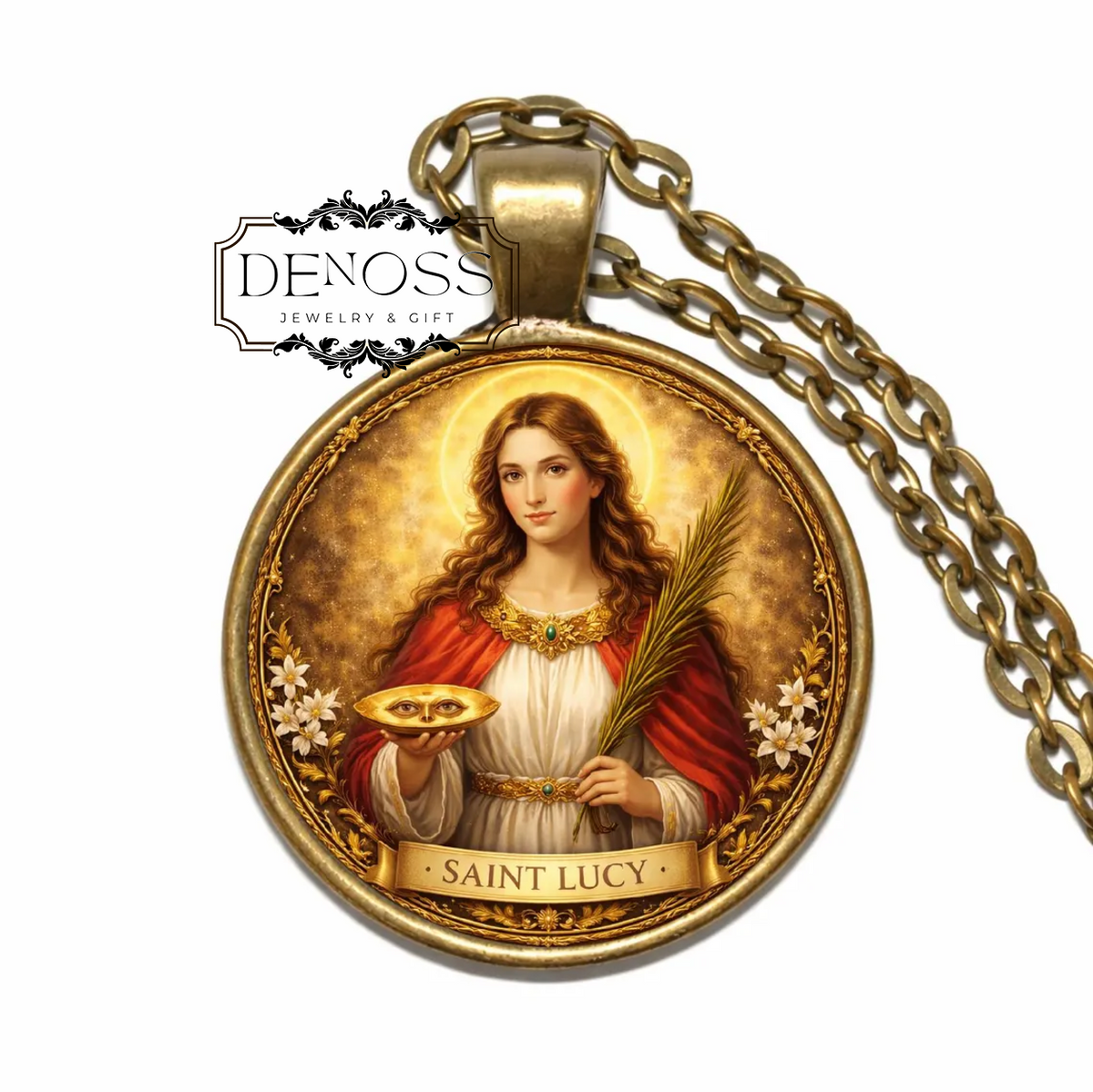 Saint Lucy  Necklace,St. Lucia Necklace,Patron Saint of Eyesight