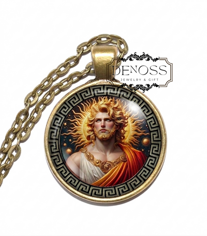 HYPERION Necklace,God of Heavenly Light,Titan,Light,Wisdom,Watchfulness,Greek, Mythology,Glass pendant