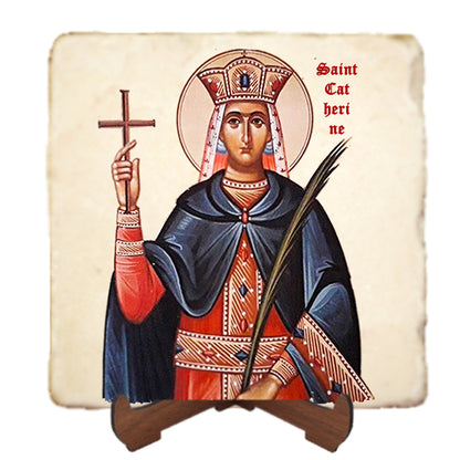 St.Catherine Icon,Women Saint,Marble Icon,Handmade,Prayer gift,Christian Icon