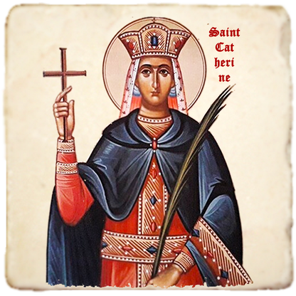 St.Catherine Icon,Women Saint,Marble Icon,Handmade,Prayer gift,Christian Icon