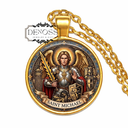 Saint Michael Archangel Necklace,Protection Jewelry,Catholic Gift,Guardian Angel Necklace