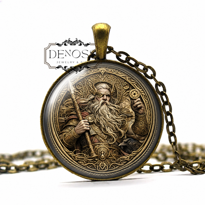 TYR Necklace,Norse God,God of War,God of Bloodshed,Bringer of Justice,Bringer of Order,Vikings,Scandinavian,Symbol,Glass Pendant
