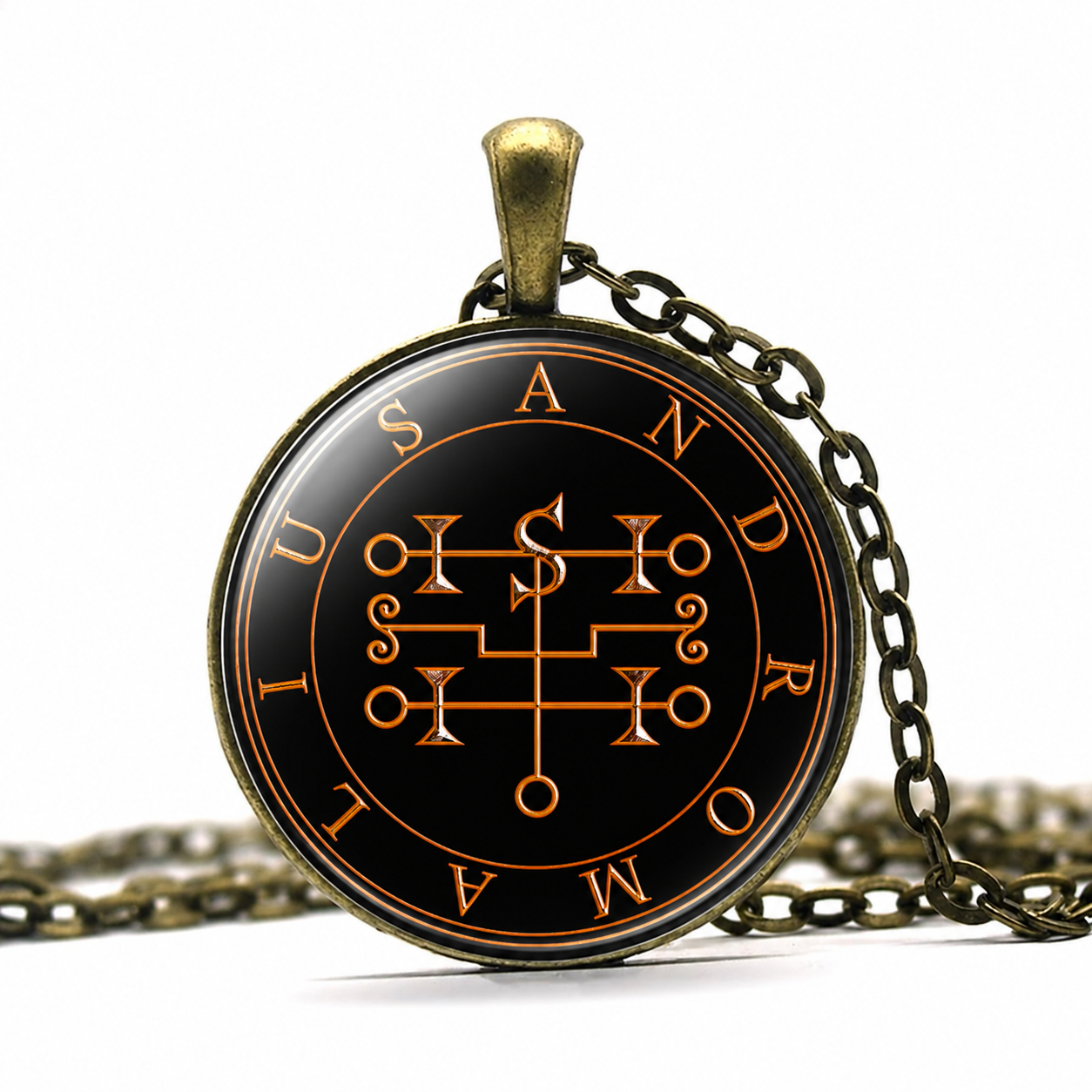 Andromalius Sigil Pendant Necklace ,Seal of Andromalius Keychain,Goetia Key Symbol, Andromalius Amulet,Demon Lesser Key of Solomon Sigil