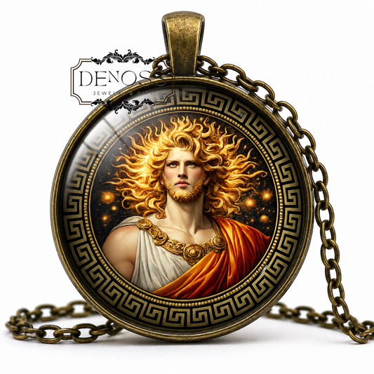 HYPERION Necklace,God of Heavenly Light, Titan,Light,Wisdom,Watchfulness,Greek Mythology,Glass pendant - Denoss