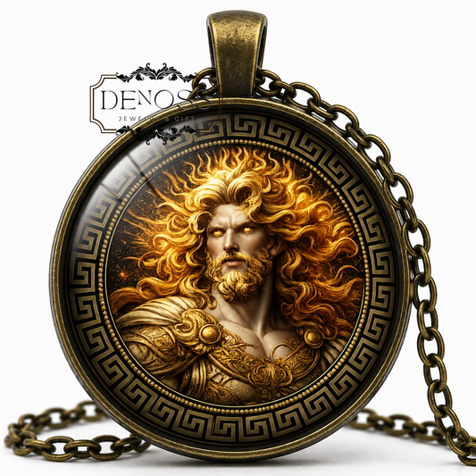 HYPERION Necklace,God of Heavenly Light, Titan,Light,Wisdom,Watchfulness,Greek Mythology,Glass pendant - Denoss