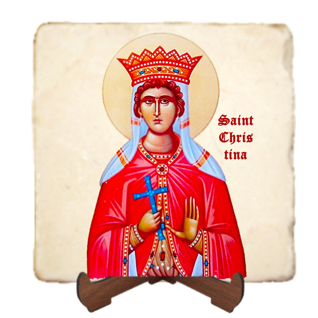 St.Christina Icon,Women Saint,Marble Icon,Handmade,Prayer gift,Christian Icon