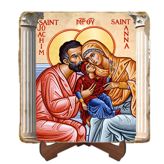 St. Joachim & Anna Icon,Men,Women Saints,Marble Icon,Handmade,Prayer gift,Christian Icon