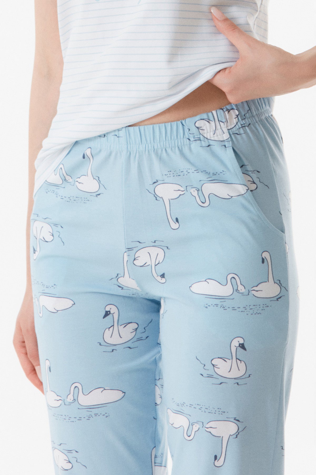 Ice Blue Swan Pajama Set - Denoss