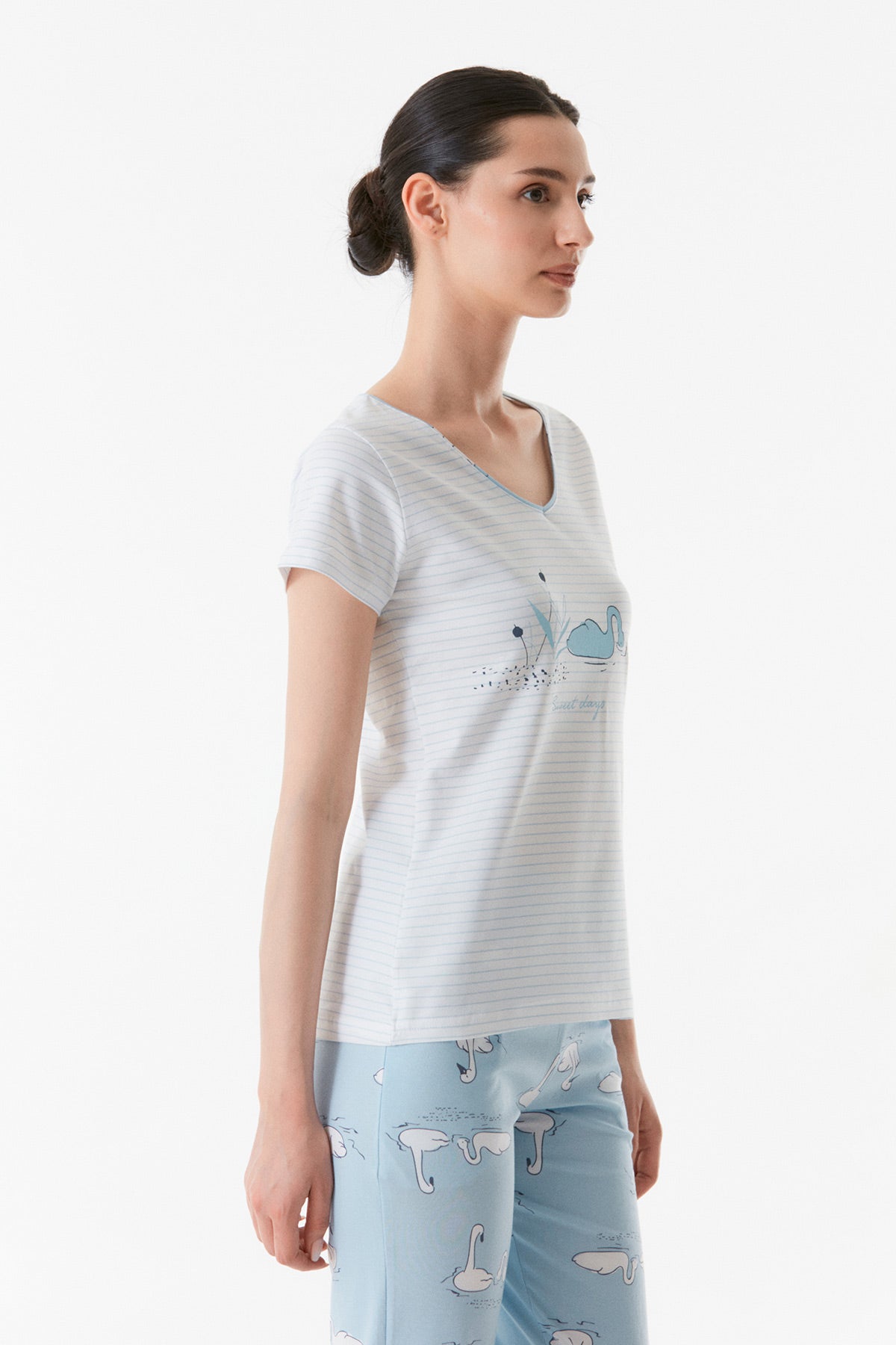 Ice Blue Swan Pajama Set - Denoss