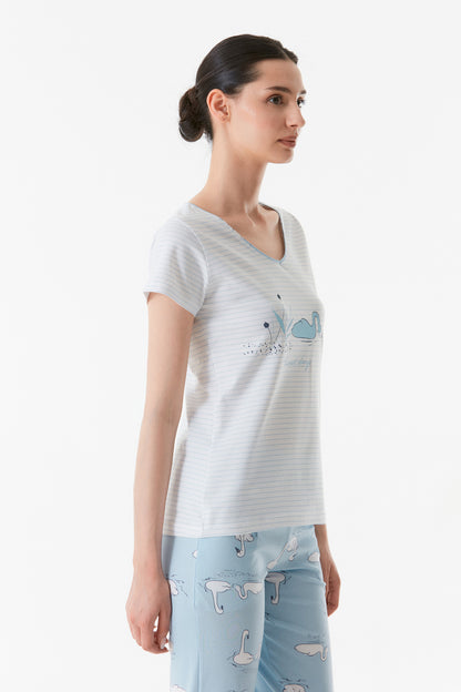 Ice Blue Swan Pajama Set - Denoss