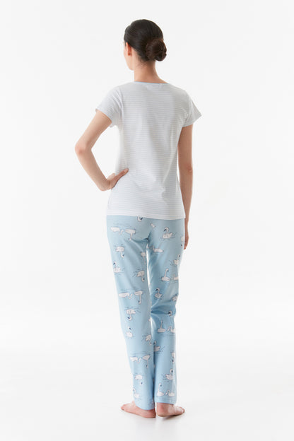 Ice Blue Swan Pajama Set - Denoss