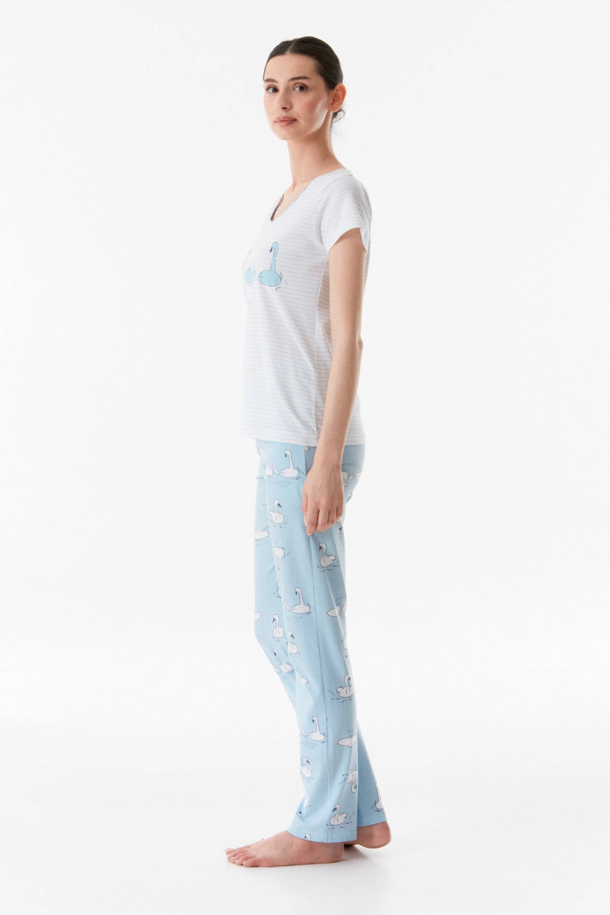 Ice Blue Swan Pajama Set - Denoss