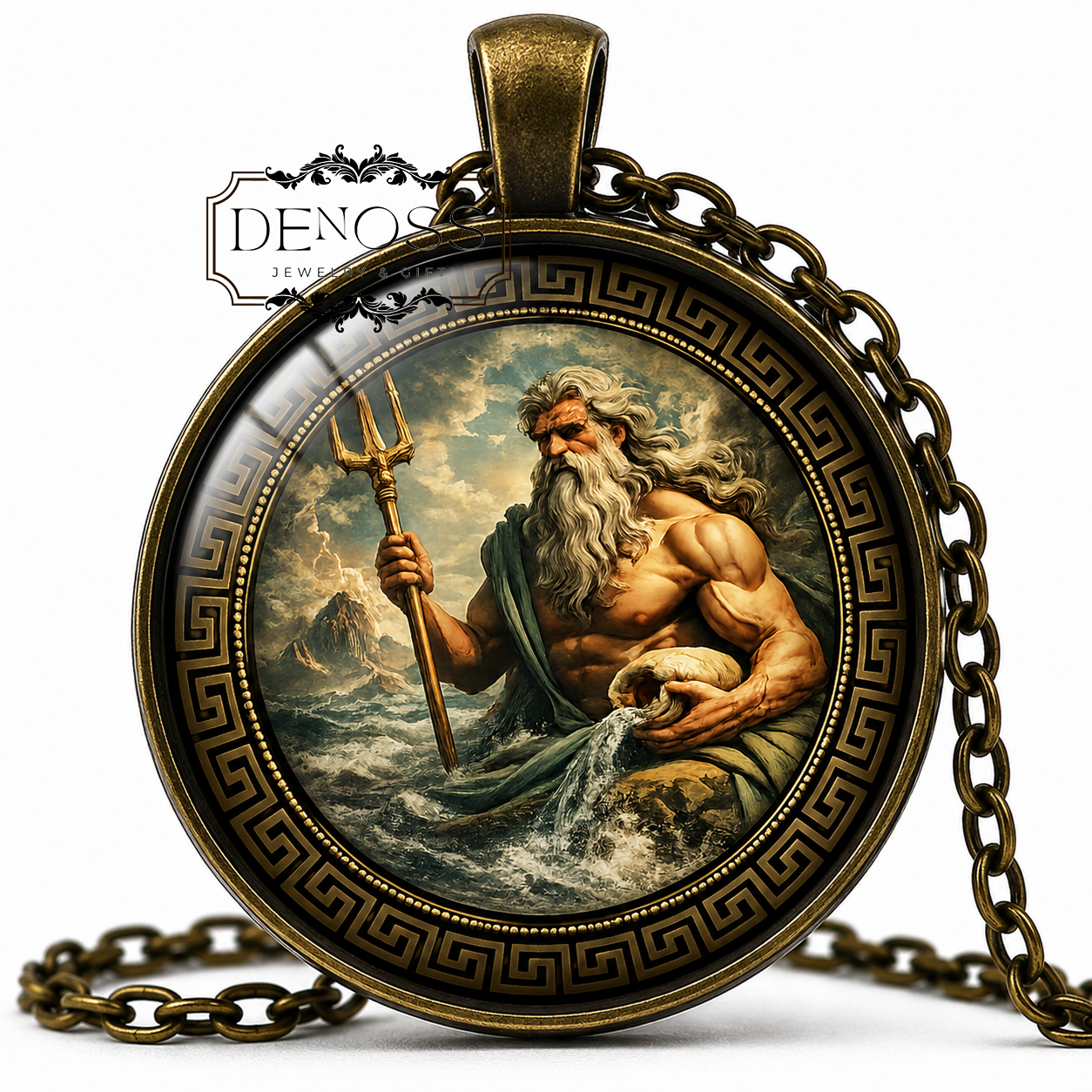 IAPETUS Necklace,Titan of Mortality,Greek Mythology,Glass Pendant