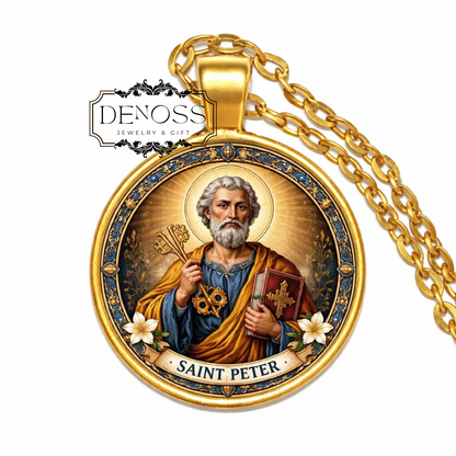 Saint Peter Necklace,Catholic Charm Necklace