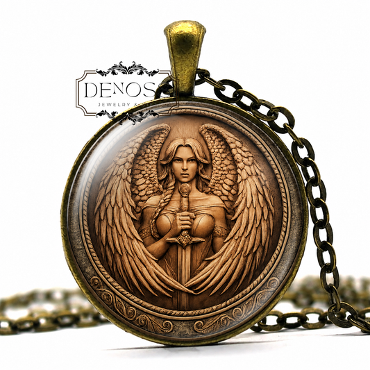 VALKYRIE Necklace,Valhalla,Afterlife,Vikings,Hall of the slain,Norse,Scandinavian,Art Glass Pendant Necklace - Denoss