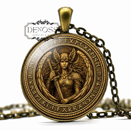 Valkyrie Pendant Necklace,Nordic Mythology Amulet - Denoss