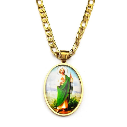 San Judas Tadeo,Christian Necklace,Religious Gift Jewelry
