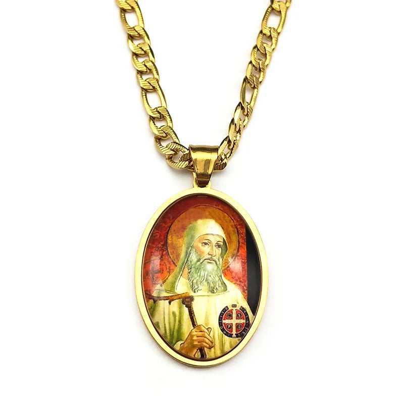 Saint Benedict,Christian Necklace,Religious Gift Jewelry