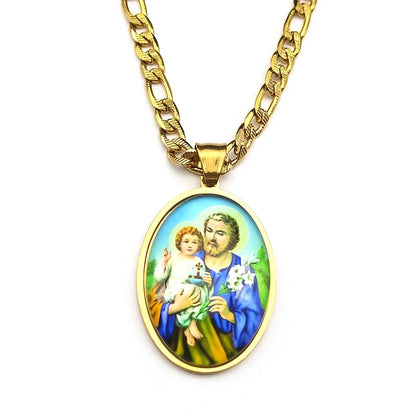 St.Joseph Christian Necklace,Religious Gift Jewelry