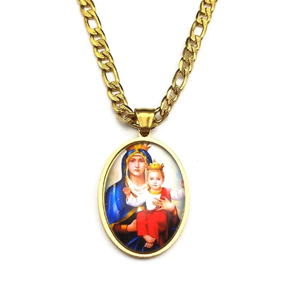 Virgin Mary Hold Baby,Christian Necklace,Religious Gift Jewelry