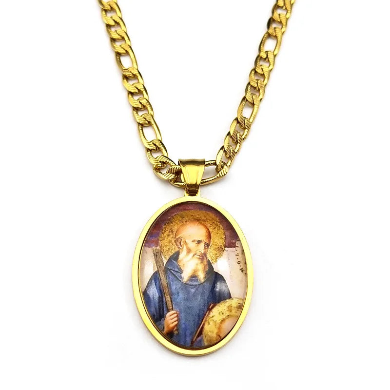 Saint Benedict,Catholic Necklace,Religious Gift Jewelry