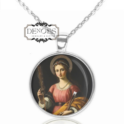 Saint Apollonia Necklace,Patron Saint of Dentistry,Catholic Necklace Medal Pendant