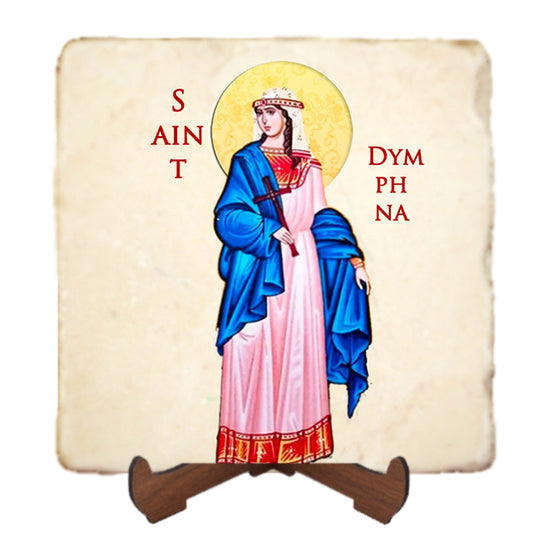 St.Dymphna Icon,Women Saint,Marble Icon,Handmade,Prayer gift,Christian Icon