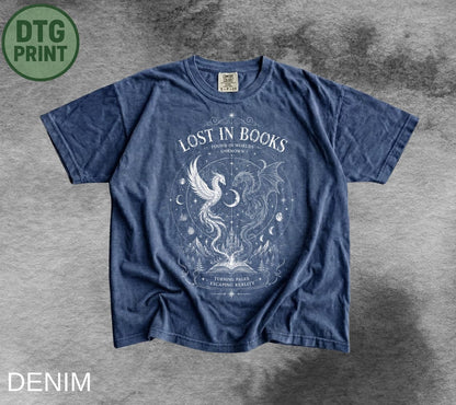90s Fantasy Dragon Graphic Tee, Comfort Colors® Book Lover T-Shirt, Gothic Grunge Castle Top, Reader Gift