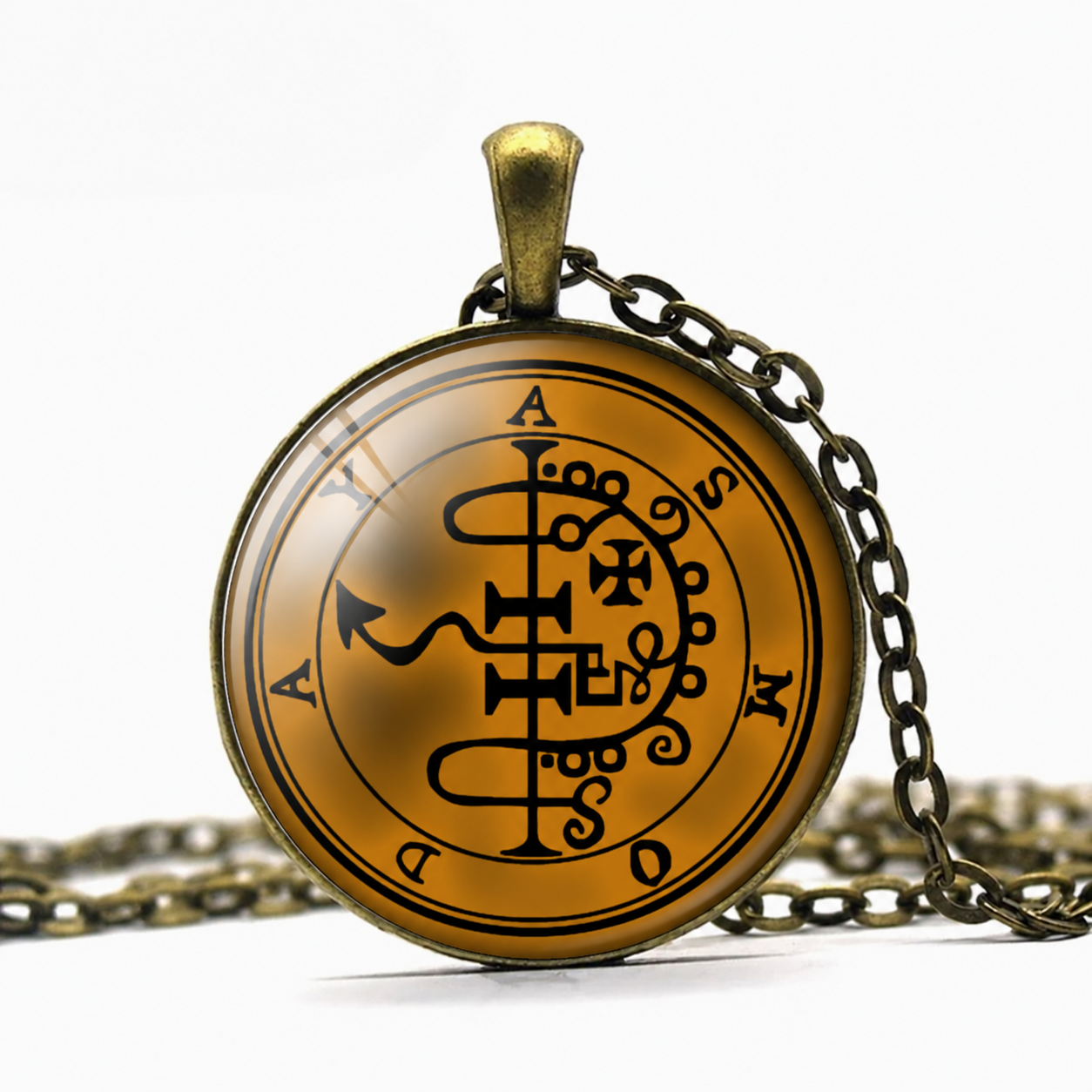 Asmoday Sigil Necklace Pendant,Asmodeus Necklace,Goetia Key Seal Occult Symbol,Demon Seal,Lesser Key of Solomon Amulet