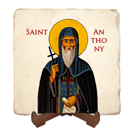St.Anthony Icon,Men Saints,Marble Icon,Handmade,Prayer gift,Christian Icon