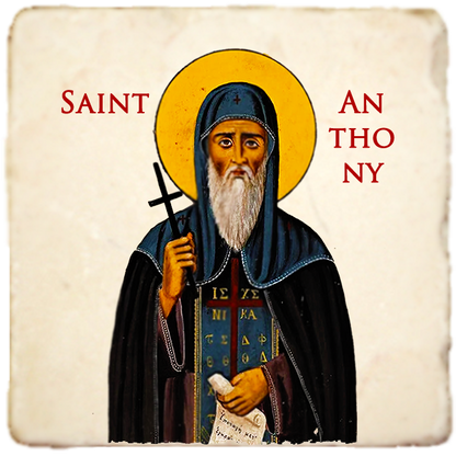 St.Anthony Icon,Men Saints,Marble Icon,Handmade,Prayer gift,Christian Icon