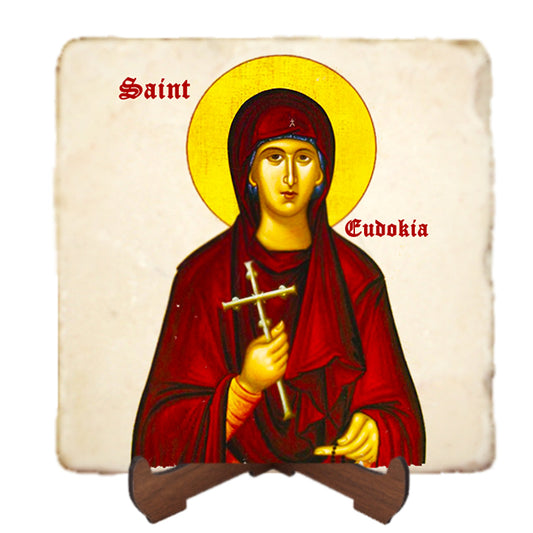 St.Eudokia Icon,Women Saint,Marble Icon,Handmade,Prayer gift,Christian Icon