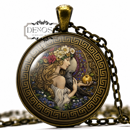 ŽIVA Necklace,Goddess of Life,Goddess of Fertility,Slavic,Glass Pendant,Handmade Jewelry,Art Pendant Necklace