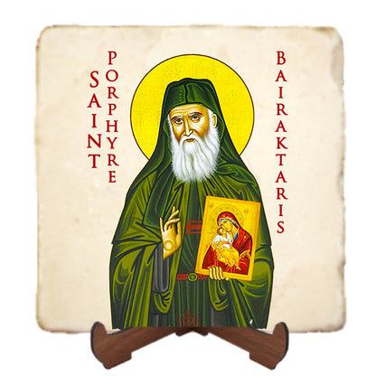 St.Porphyrios Icon,Men Saints,Marble Icon,Handmade,Prayer gift,Christian Icon