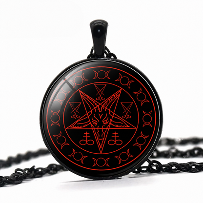 Baphomet Sigil Necklace,Satanic Pendant,Church of Satan,Occult Devil Gift,Goat of Mendes,Satanic Jewelry