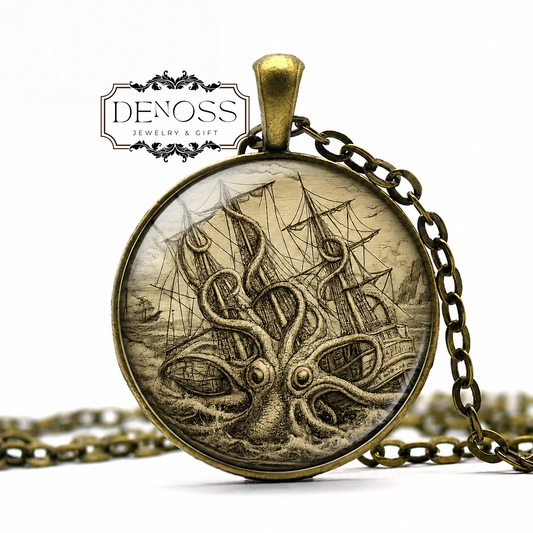 KRAKEN Necklace,Sea Monster Sailors' Superstition,Mythos,Octopus,Giant Squid,Art Pendant Necklace