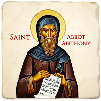St.Anthony the Great Icon,Men Saints,Marble Icon,Handmade,Prayer gift,Christian Icon