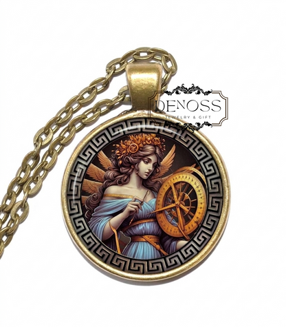LACHESIS Necklace,Moirai,Allotter,Three Fates,Fate,Destiny,Length of Life,Existence,Greek, Mythology,Glass Pendant